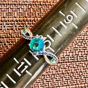 Fragrant Jewels Teal and Emerald Ring